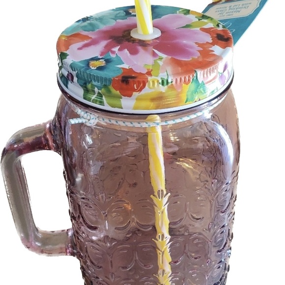 The Pioneer Woman Kitchen Pioneer Woman 32 Oz Pink Mason Jar With Lid And Straw Poshmark